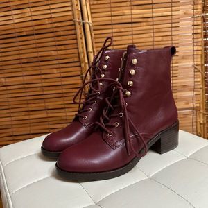 Madewell Burgundy Combat Boots